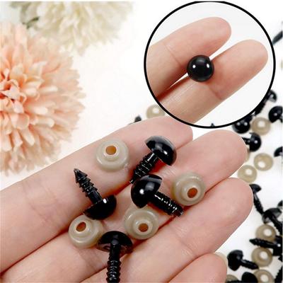 Plastic Round Safety Eyes, 100 Pieces Plastic Safety Eyes With Washer For DIY Crafts Accessory
