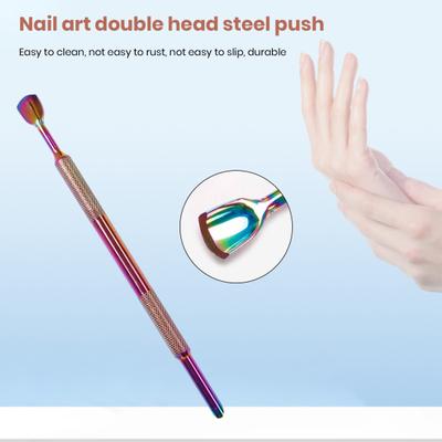 Spingicuticole Testa Tagliaunghie Bordo Doppio Tondo/Arrotondato Manicure Peeling Cura Acciaio Inossidabile Cura Pedicure