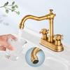 360 Swivel Antique Brass Bathroom Basin Faucet Sink Mixers Taps Bathtub Dual Handles Deck Mounted Basin Sink Mixer Black Chrome