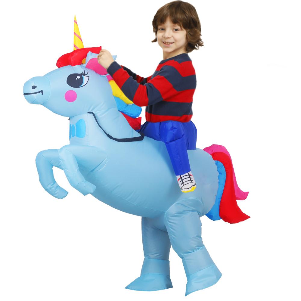 Kinder Kind Dinosaurier Einhorn Aufblasbares Kostüm Niedliche Lustige Kleidung Für Jungen Mädchen Halloween Weihnachten Aufführung Party Anzüge