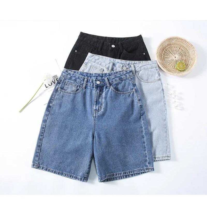 Корейский стиль классические джинсовые шорты женские летние синие шорты с высокой талией — фото 7