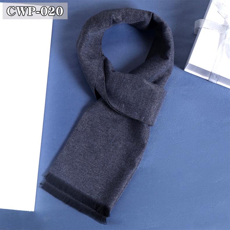 2025 Winter Men's Black Grey Plaid Imitation Cashmere Scarf