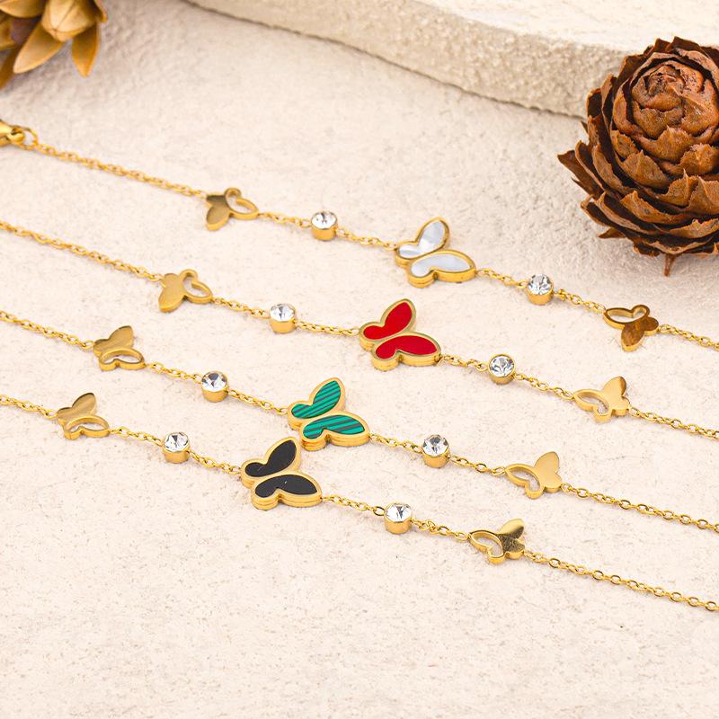 Fashion Fritillary Butterfly Bracelet Girls Student Party Titanium Steel Non-Fading Bracelet Light Luxury High-end Jewelry
