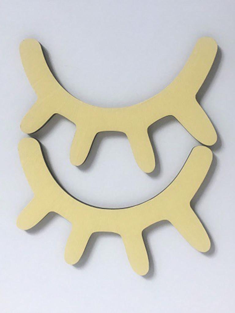 Home Decoration Supplies Wall Decoration 3D Three-dimensional Wooden Eyelash Ornaments Wall Decoration 2 Pieces 1 Set