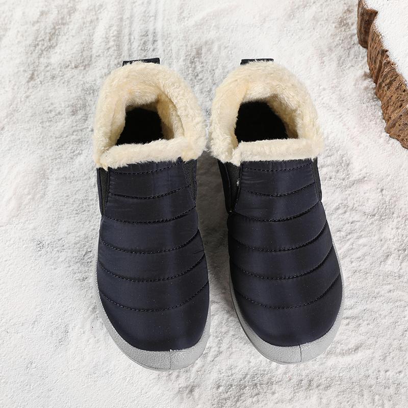 Schnee Damenstiefel Schwarze Schuhe Damen zum Hineinschlüpfen Damen Stiefeletten Pelz Knöchelhohe Stiefel Wasserdicht Paar Weich Botas Mujer Winterstiefel Damen
