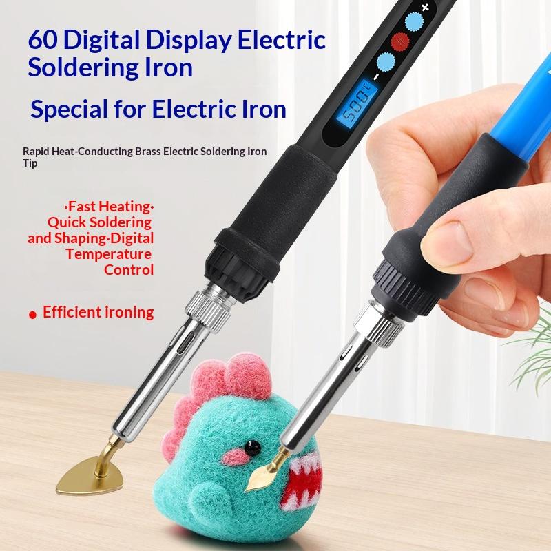 60W Adjustable Digital Soldering Iron Rapid Heating Mini Electric Iron Hand Tool For Wool Felt Shaping Handmade Diy Crafts