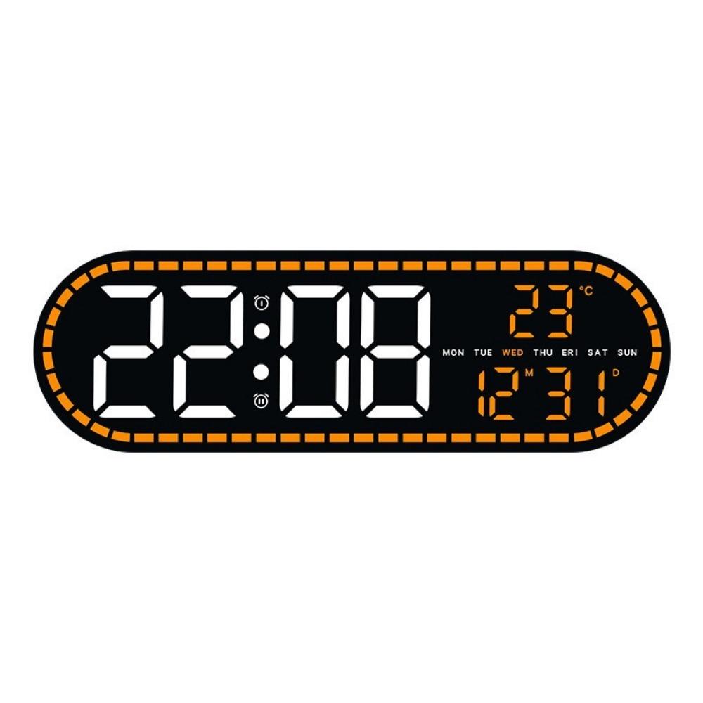 

Calendar Display Digital LED Clock Temperature Display Wall-mounted Clock Table Clock Indoor Orange Light