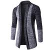 Retro Men Patchwork Long Sleeve Slim Fit Knitted Sweater Cardigan Coat Outwear