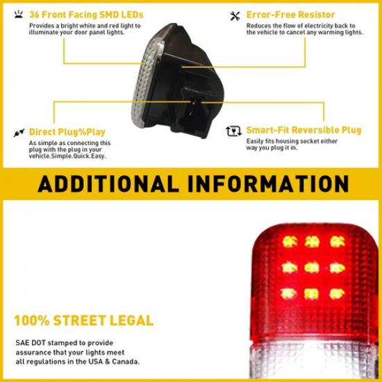 Interior Door Panel Light Courtesy For 99-06 Silverado 1500 2500/3500HD Pickup