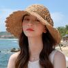 Straw Hat For Women Summer Beach Sun Hat Straw Woven Versatile Sun Hat Big Edge Folding Straw Hat For Going Out Leis 2026