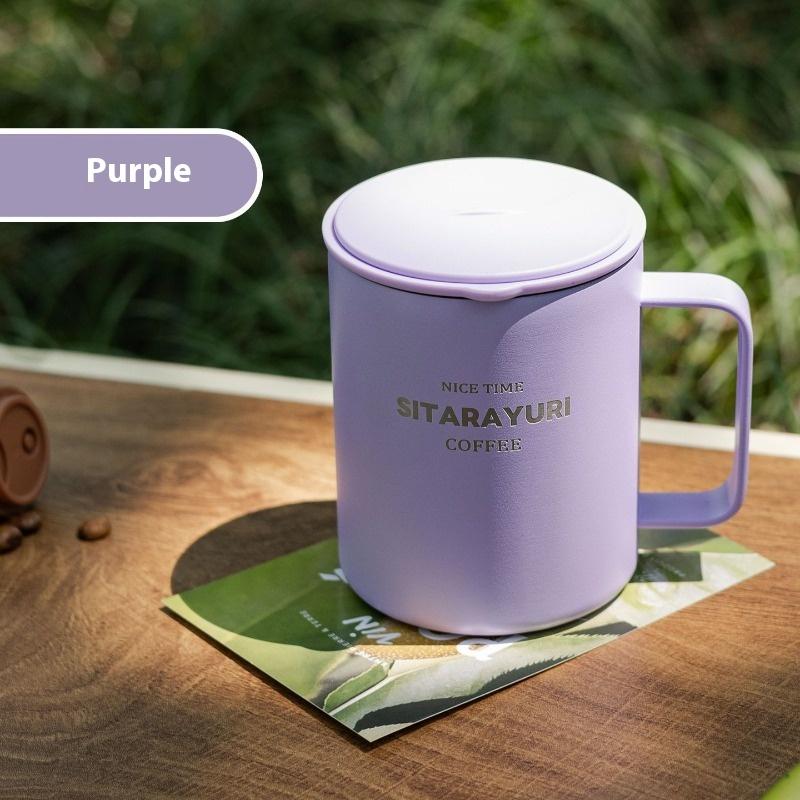 Przenośny kubek termiczny ze stali nierdzewnej, termos próżniowy, kubek na zimne i gorące napoje z uchwytem, kubek samochodowy, termiczny kubek podróżny, kubek izolowany na kawę