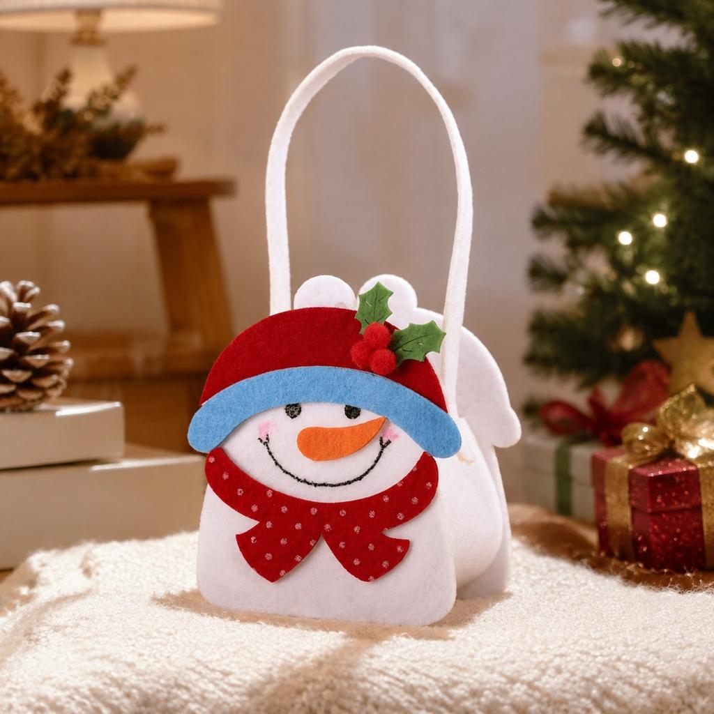 Christmas Eve Bags for Kids Snowman Design Candy Gift Bags for Holiday Party Favors and Small Gifts