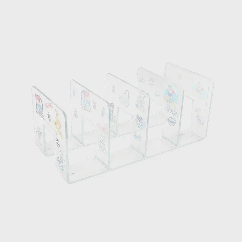 Clear Thickened Plastic Bookshelf Stand for Desk Books and Documents