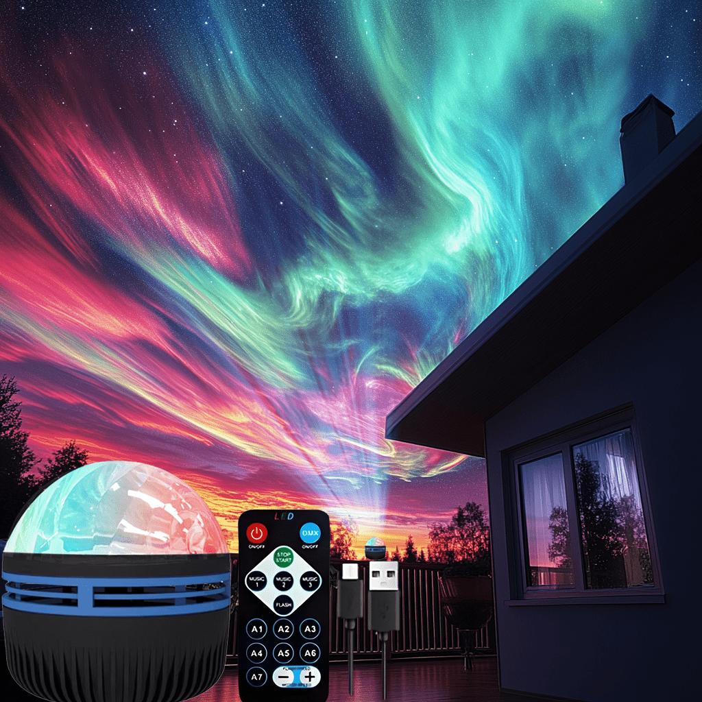 LED Starry Sky Galaxy Projector Light Northern Lights USB 7 Modes Remote Control Auto Rotate For Home Room Party Decor Lamp Gift