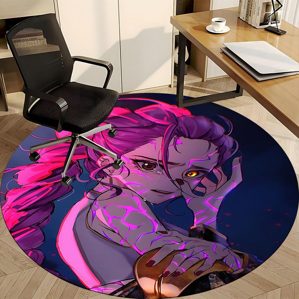 1PC KPop Demon Hunters Office Round Area Rug Suitable For Office, Under Office Chairs Bedroom Living Room Home Decor, Room Deco T1224008