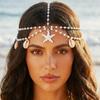 Ocean Style Bohemian Hair Chain Starfish Beaded Head Piece Boho Head Chain  Summer Vacation