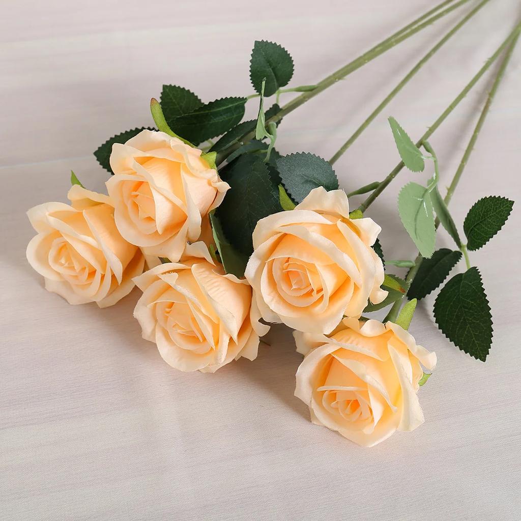 30PCS Simulation Silk Roses Artificial Flowers Wedding Home Valentine's Day Decoration Advanced Fake Bouquet Wall