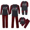 Christmas Man  Letter Plaid Print Top Blouse+Pants Family Clothes Pajamas