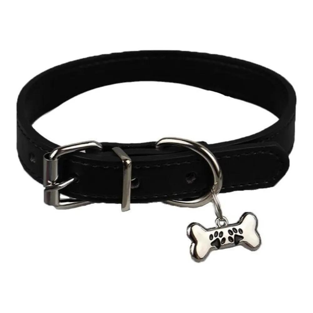 Schwarze Lederseil-Halskette mit Schlüsselbein-Kette, Welpenknochen-Anhänger, Hip-Hop-Persönlichkeit, Damen Retro Rock Halsketten-Accessoire