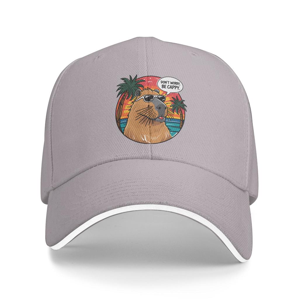 Capybara Dont worry Be Cappy Casual Baseball Cap Summer  Trucker Hat Tennis Skate Hip Hop Hats Women Men y2k Cool Baseball Caps