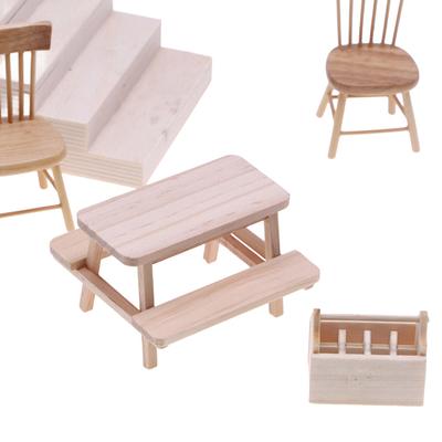 Μινιατούρα Κουκλόσπιτου Προσομοίωση Μίνι Ξύλινο Ενιαίο Τραπέζι Καρέκλα Έπιπλο Μοντέλο Παιχνίδια Για Αξεσουάρ Κουκλόσπιτου Διακόσμηση