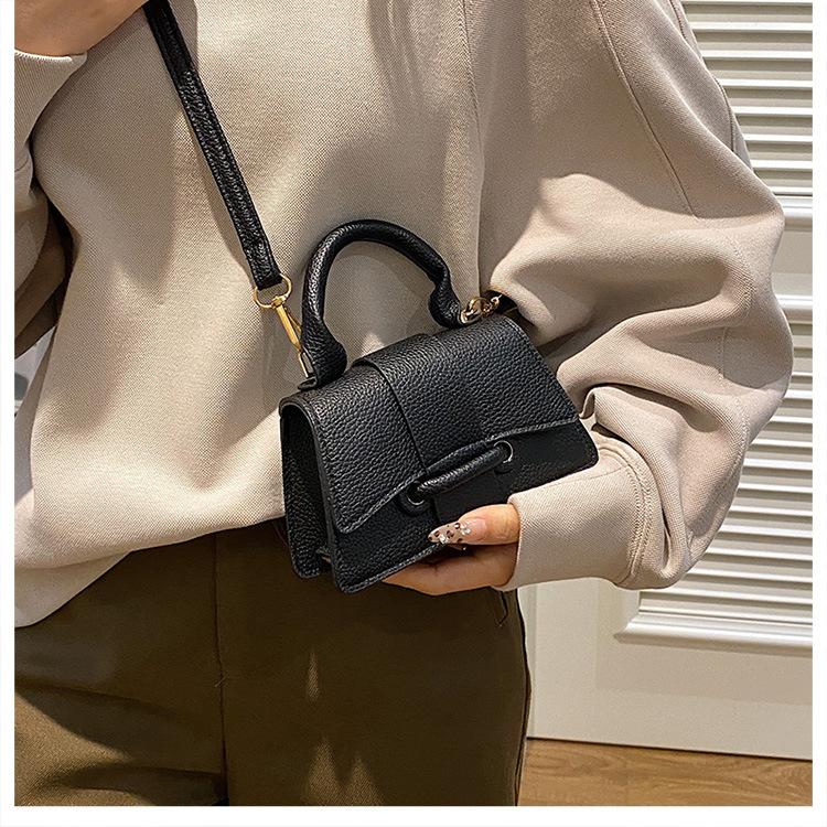 Pure Color Minimalist Handbag Fashionable Single Shoulder Crossbody Bag Women's Faux Leather Square Purse KTB