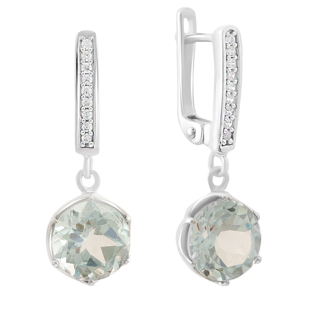 

Срібні сережки з натуральним топазом 6.87ct (2157687) небо синє світло кольору