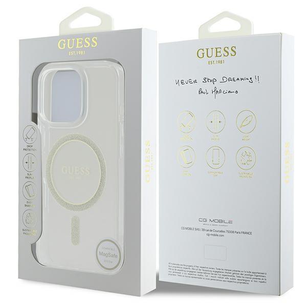 Etui do iPhone 16 Pro Max Guess Glitter Circle MagSafe