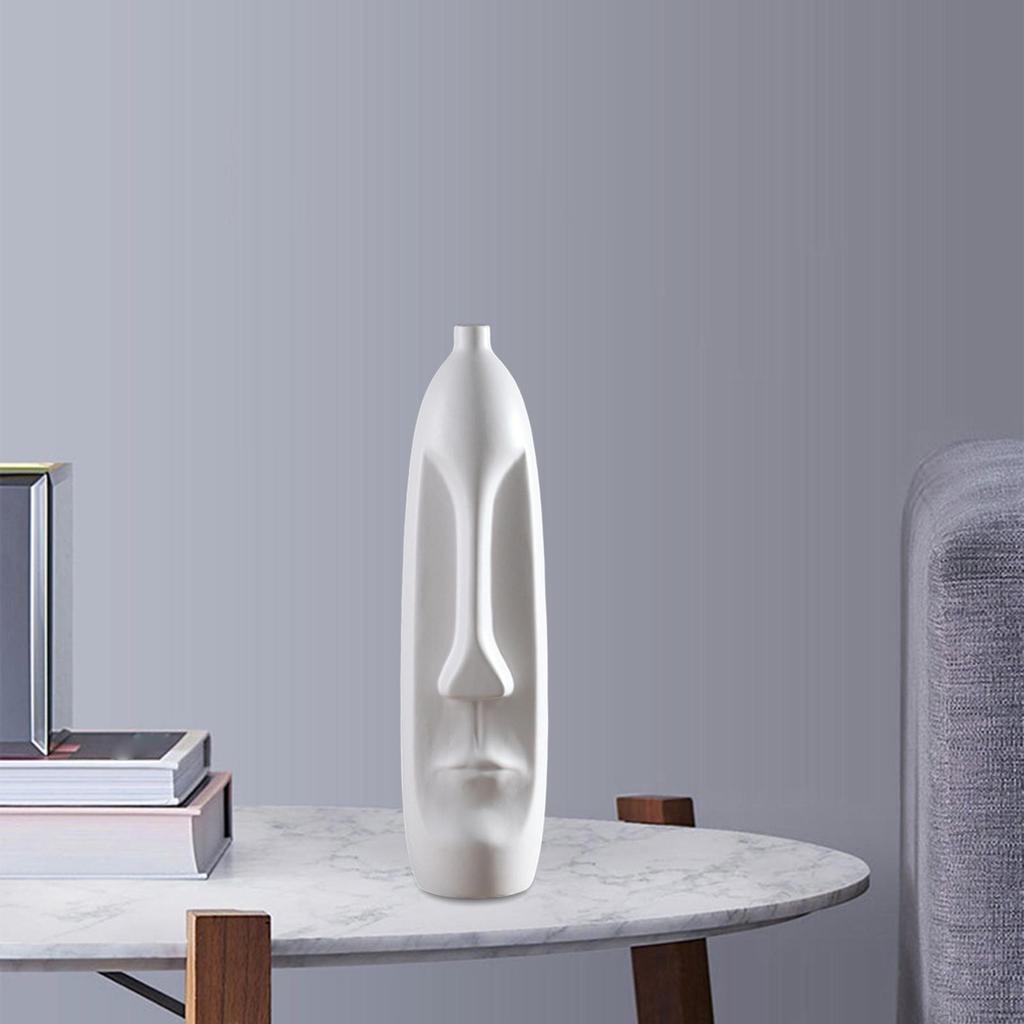 Elegant Human Face Flower Vase Modern Sculpture for Living Room Decor Style A