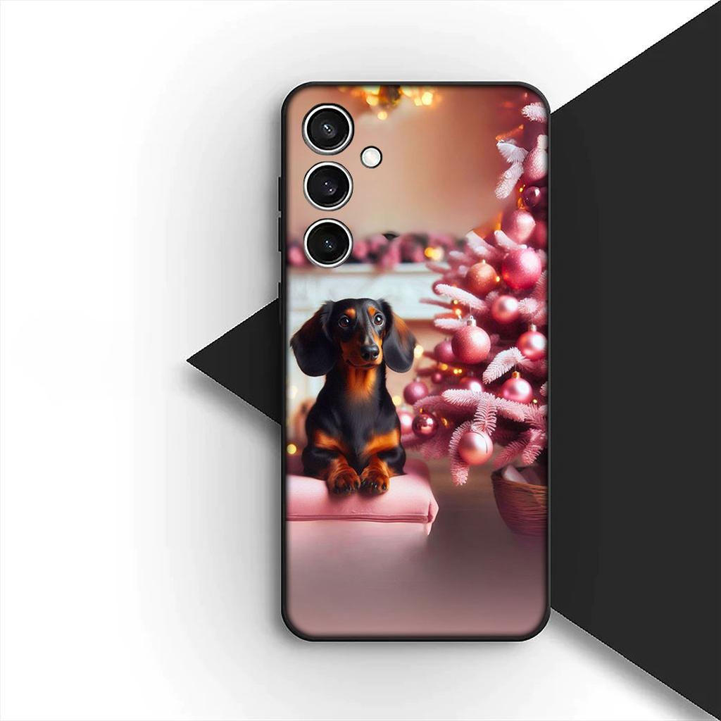 Cover for Samsung Galaxy S24 S25 S23 FE Ultra Plus S7 Edge S25+ S23+ A56 5G Casing Silicone Phone Case Wallpaper Dachshund Dog