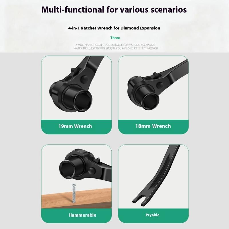 Heavy Duty Alloy Steel Ratchet Wrench Kit Suitable with Water Drills and Bolt Fastening Ergonomic Ratchet Tool