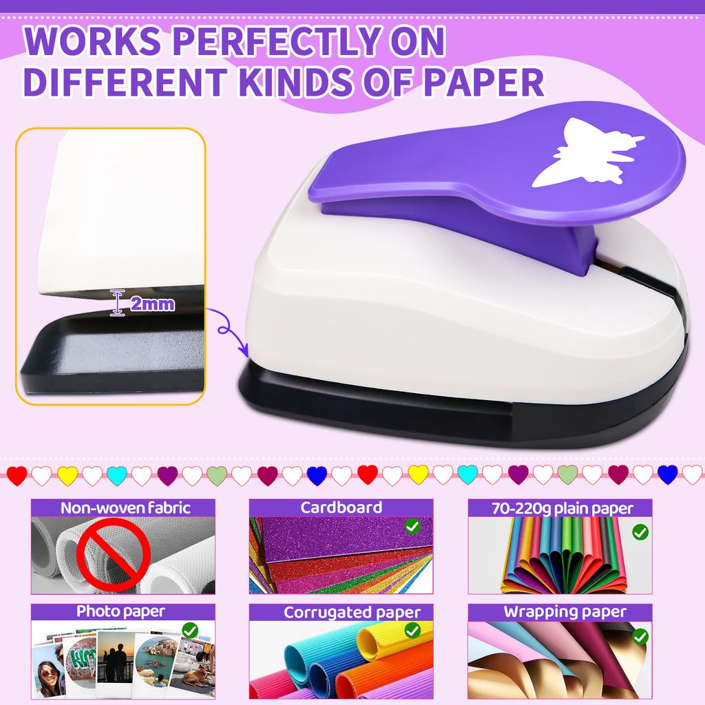 3 Stück Papierschneider für Bastelarbeiten Locher Stanzwerkzeug-Set 3/8 5/8 1 Zoll Schmetterling Papierform für Kartenherstellung individuelles Scrapbook