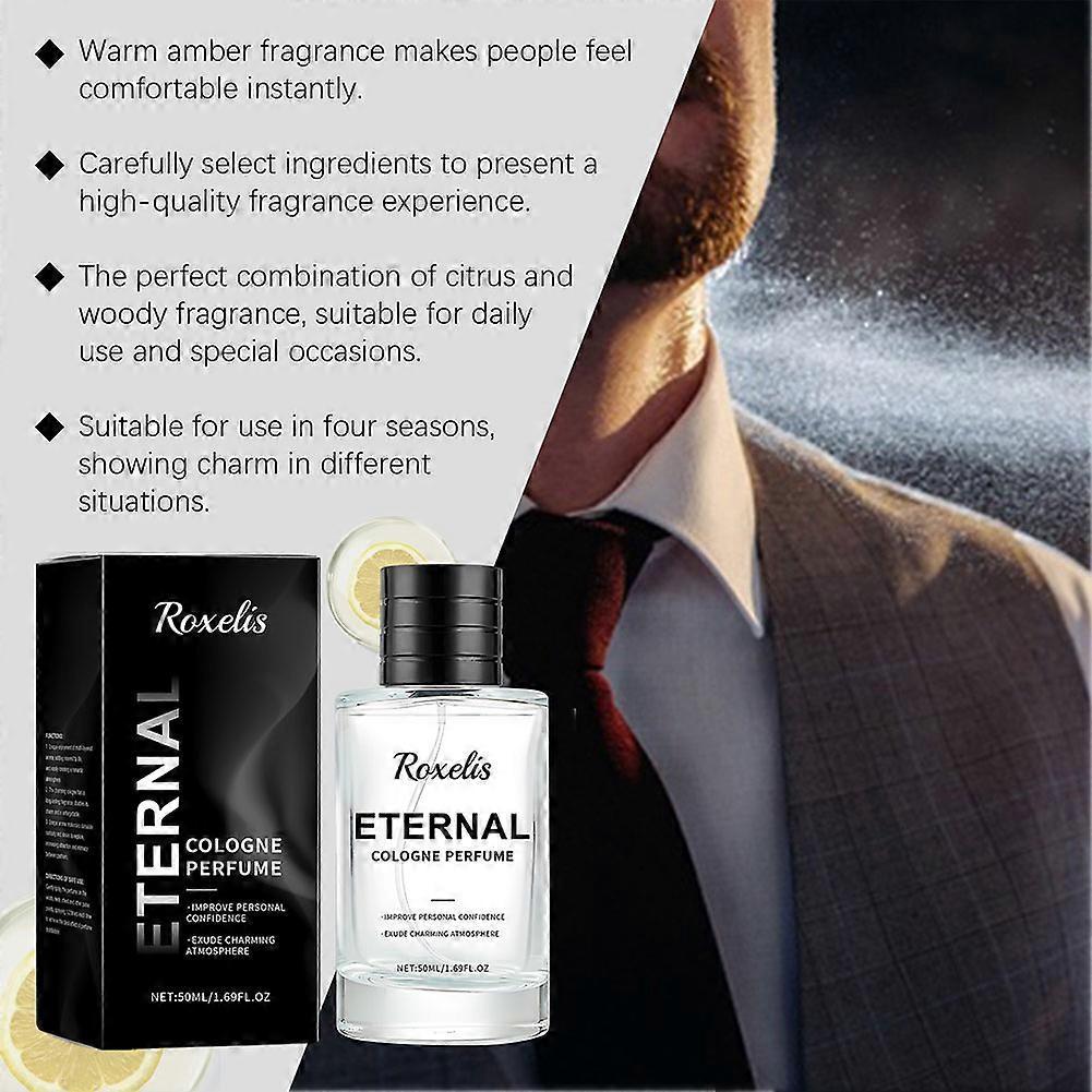 Parfum Eternal Cologne pentru bărbați, Parfum de lungă durată cu citrice proaspete de lămâie, 50ml Apă de toaletă Cadou pentru bărbați