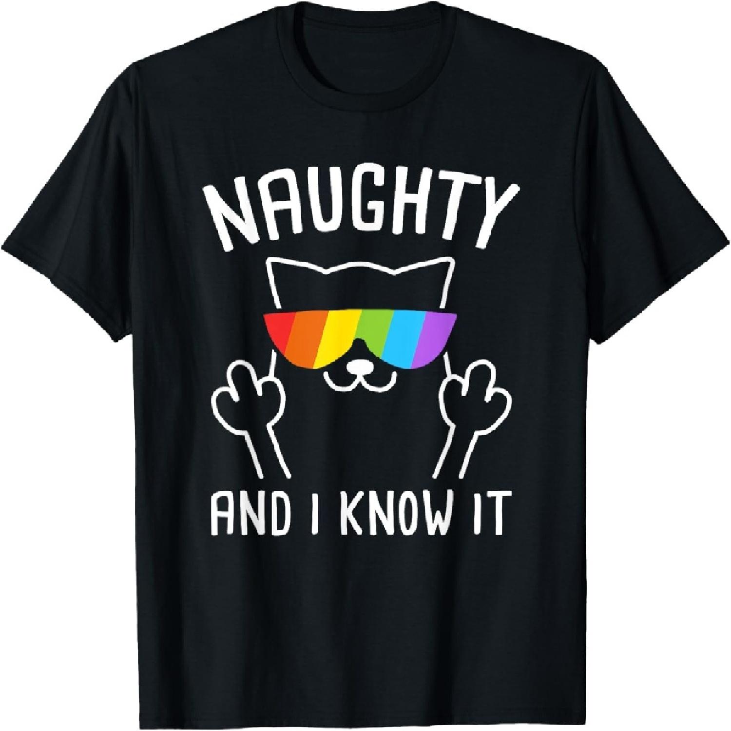 

Naughty Cat Middle Finger And I Know It Funny LGBT Pride T-Shirt XXXXXL різнокольоровий