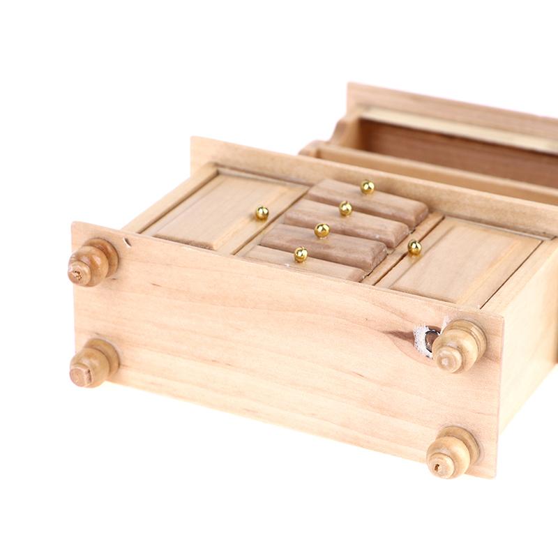 1:12 Dollhouse Miniature Wood Display Cupboard Shelf Cabinet Decoration Painted