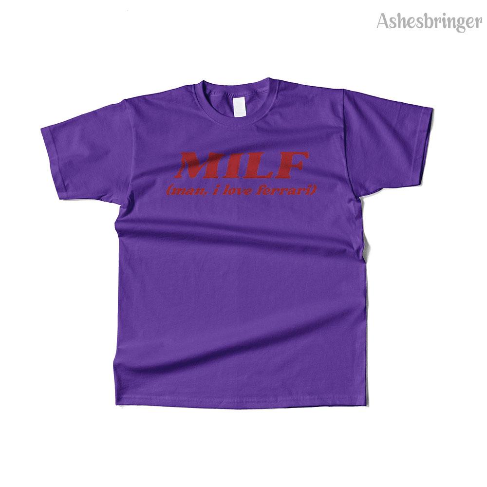 Mens Cotton Milf Man I Love F Graphic Funny T Shirt Street Casual Style Tee for Men and Women