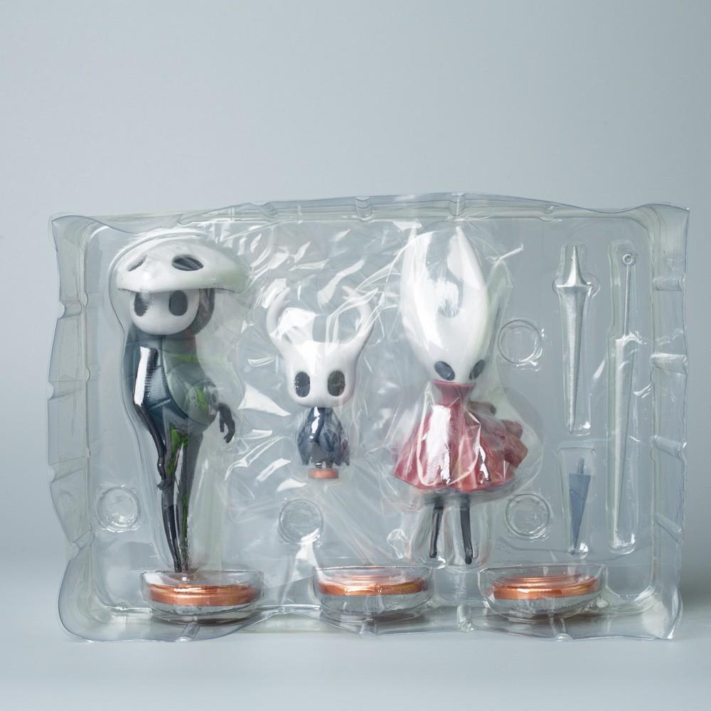 Hollow Knight 3-Piece 6.5" Figure Set: Hornet, Quirrel, Protagonist Styling.