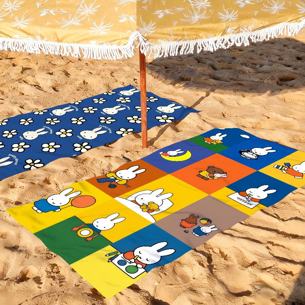 Cartoon Miffy Towel Quick Drying Beach Towels Are Suitable For Swimming Pools Camping Yoga And The Gym