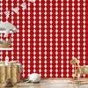 Red and white checkered wallpaper for living room and bedroom 50x1000