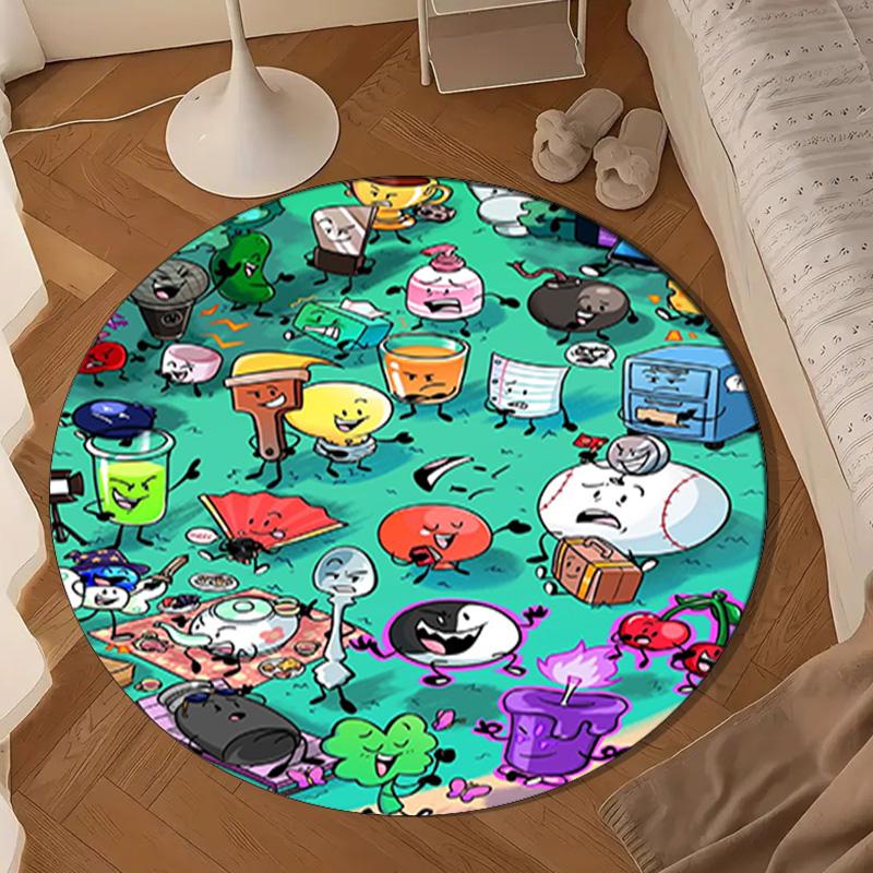 Colorful Dream Island Collage Round Rug for Livingroom,Bedroom, Palyroom, Chair Rug, Area rug, Circle Carpet, Large Size Fan Christmas gift