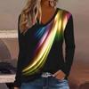 Elegant and Fashionable 3D Digital Printed Women's Long Sleeved T-shirt from Europe and America