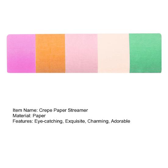 5 Rolls Crepe Paper Streamers Rainbow Assorted Colored Streamers Party