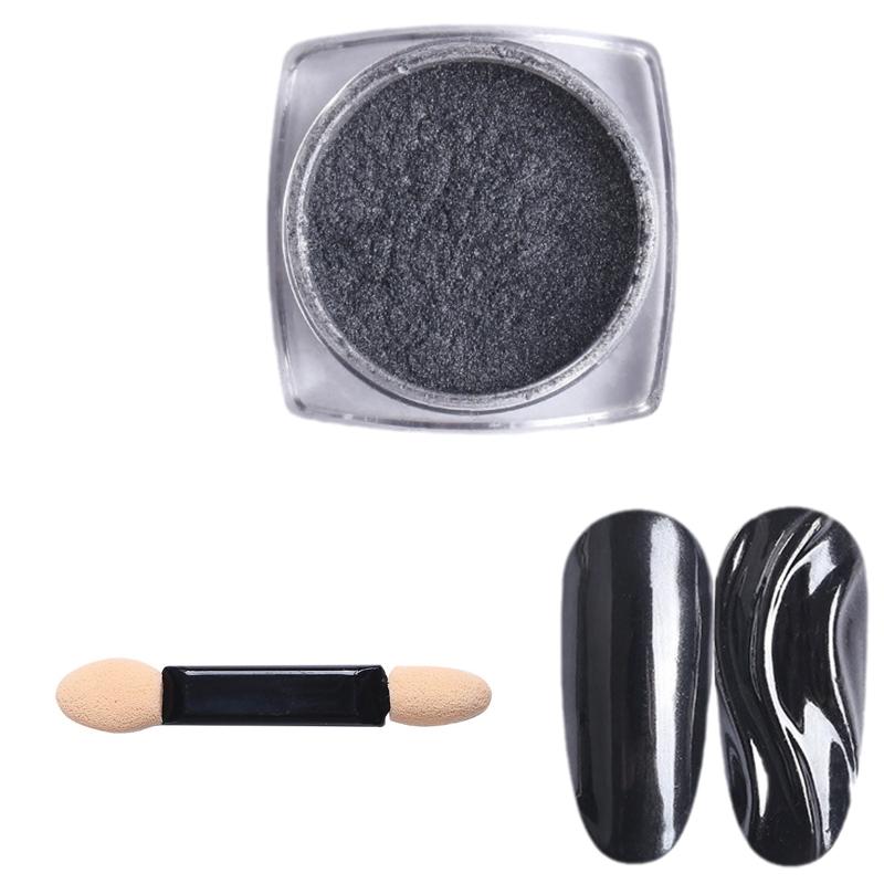 Блестки для ногтей Зеркальный эффект Хромированный пигмент Порошок Пыль Хромированный порошок для ногтей Маникюр Декор для нейл-арта с/ Кисточкой для теней