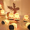 Santa Claus Snowman String Lights - Battery-Powered Christmas Tree Decor