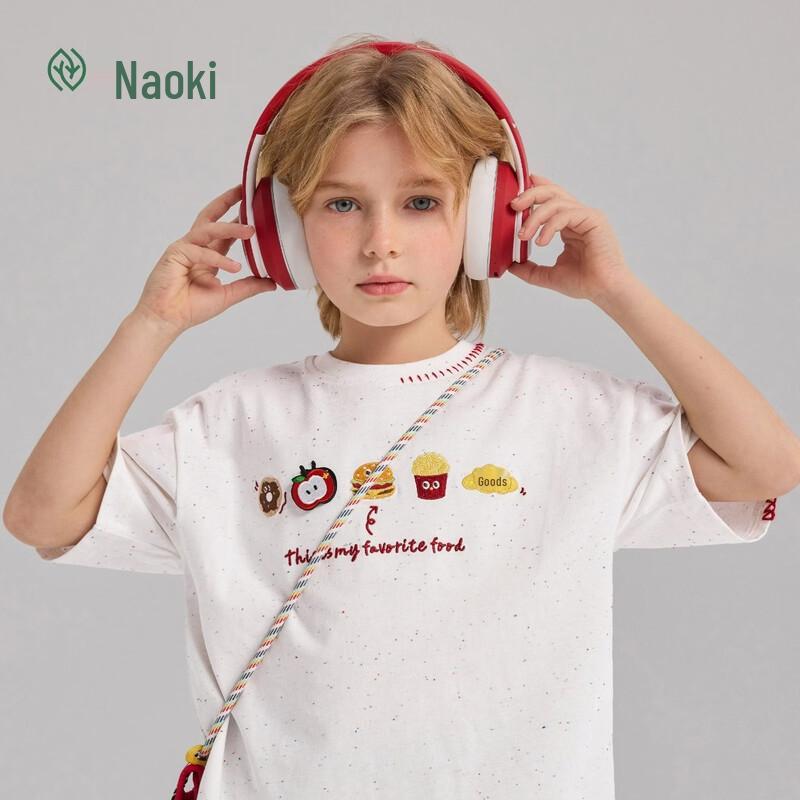 Kids' Pure Cotton Food Embroidery Short Sleeve T-Shirt