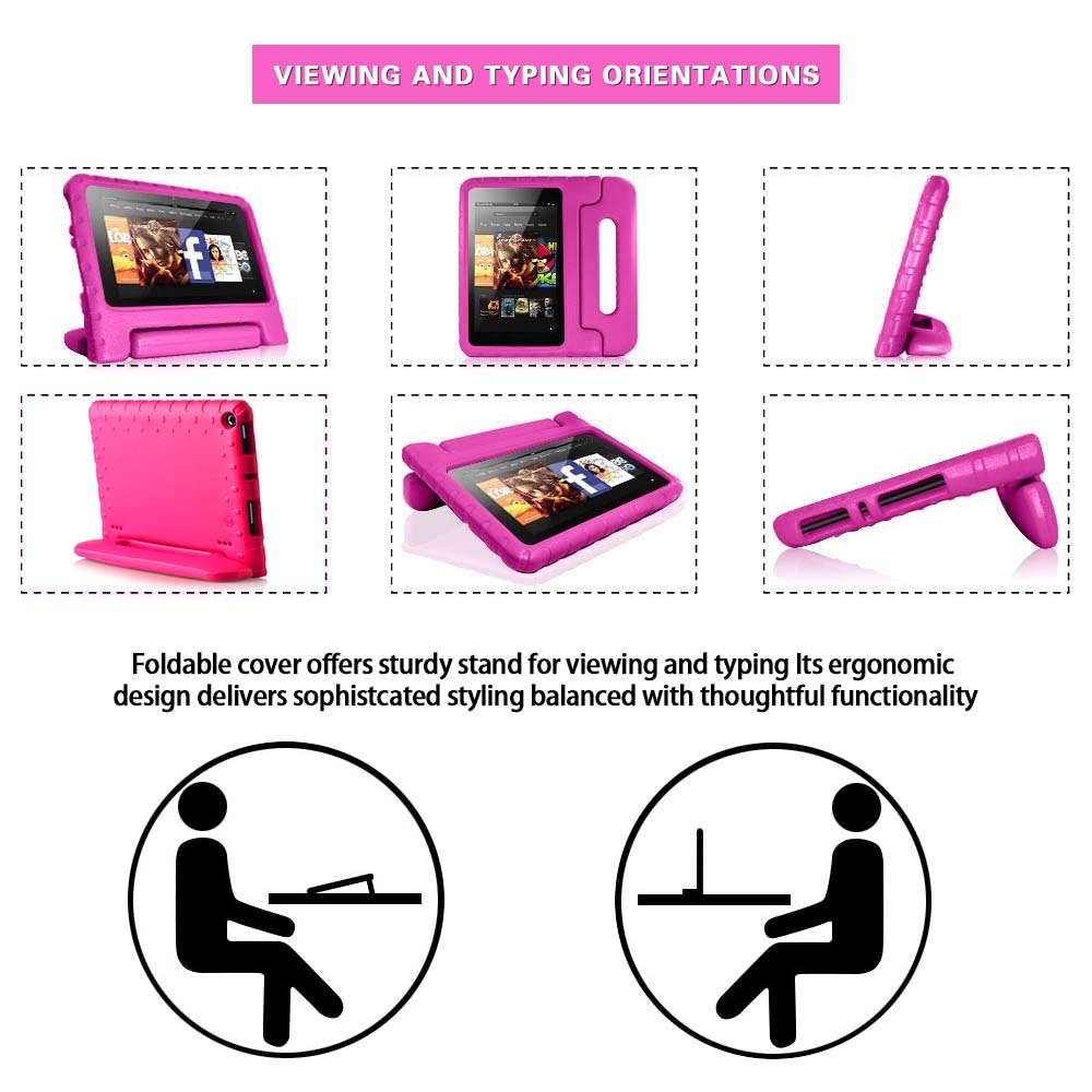 For Fire 8 Plus /Fire 7 5th 7th 9th Tablet Childs EVA Case Anti-fall Tablet Stand Cover for HD 8 6th 7th 8th