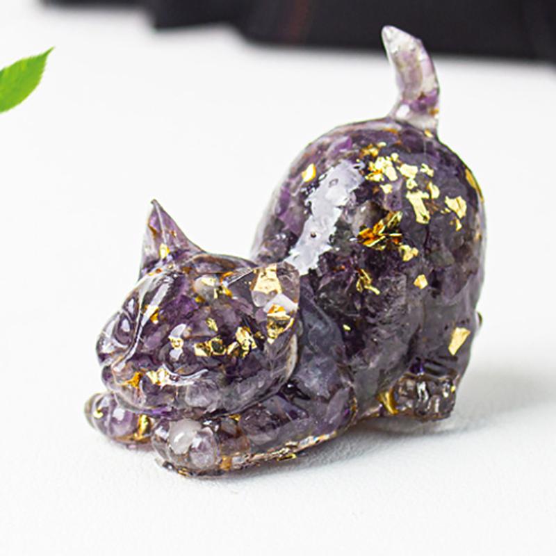 Katze Traditionelle Desktop-Dekoration Wohnaccessoires Tee-Haustier Sammlung Skulptur Handwerk