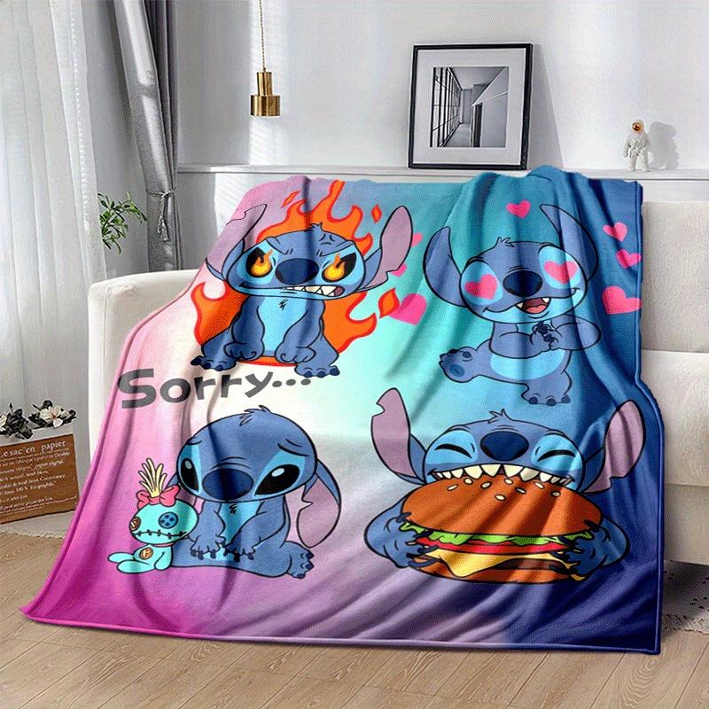 1pc Stitch Printing Blanket - Soft, All-Season Throw for Living Room, Beroom,Personalize Gift with Aorable Cartoon Esign