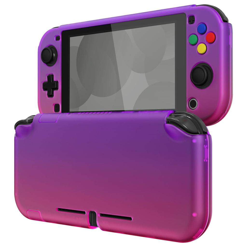 eXtremeRate PlayVital Custom Hard Case for Switch Includes Screen Protector Rose Lite, (Clear, Purple, Red)