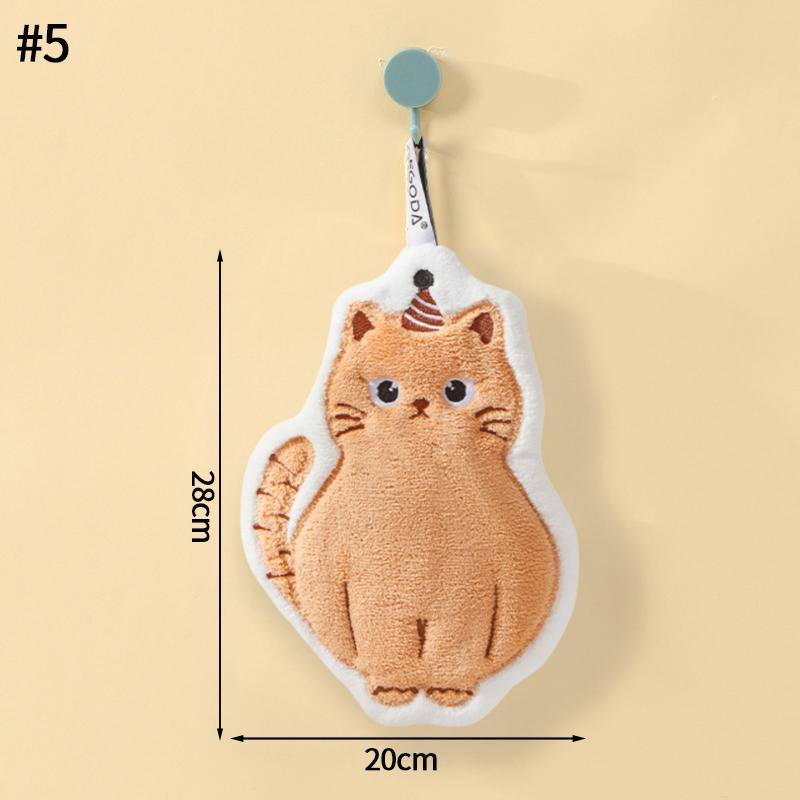 Japanese Style Lucky Cat Wall Mounted Convenient Hand Towel Cute Cartoon Children'S Hand Towel  Thickened Absorbent Towel